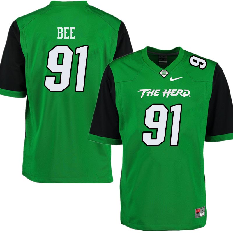Men #91 Ryan Bee Marshall Thundering Herd College Football Jerseys Sale-Green